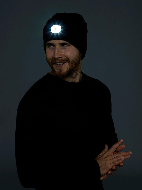 Adults LED Light Black Beanie Hat
