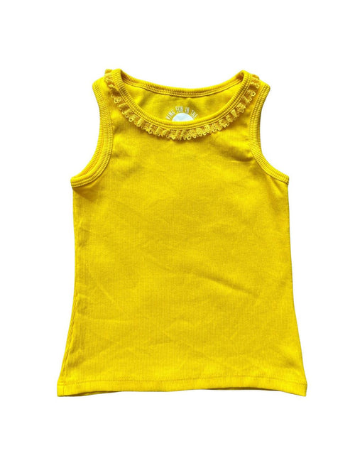 Ex M&S Girls Summer Frilly Vest Yellow
