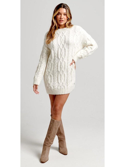 Ex Superdry Womens Cable Knit Jumper Dress