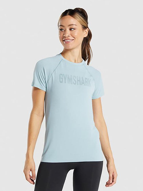Ladies Gymshark Light Blue Training T-Shirt