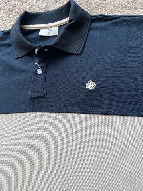 Springfield Pique Navy Tan Panel Polo Shirt