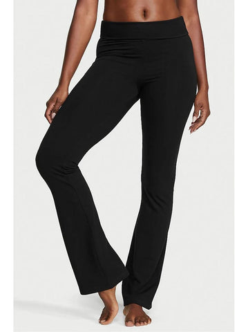 Womens Black Fold Over Yoga Pants – Afford The Style