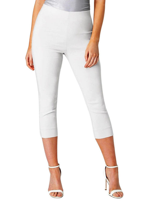 Womens Capri Cropped Trousers White