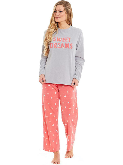 Womens Novelty Microfleece Pyjamas Sweet Dreams