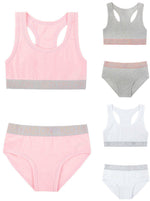 2 Piece Girls Crop Top & Brief Underwear