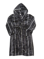 Boys Stripe Fleece Hooded Gown