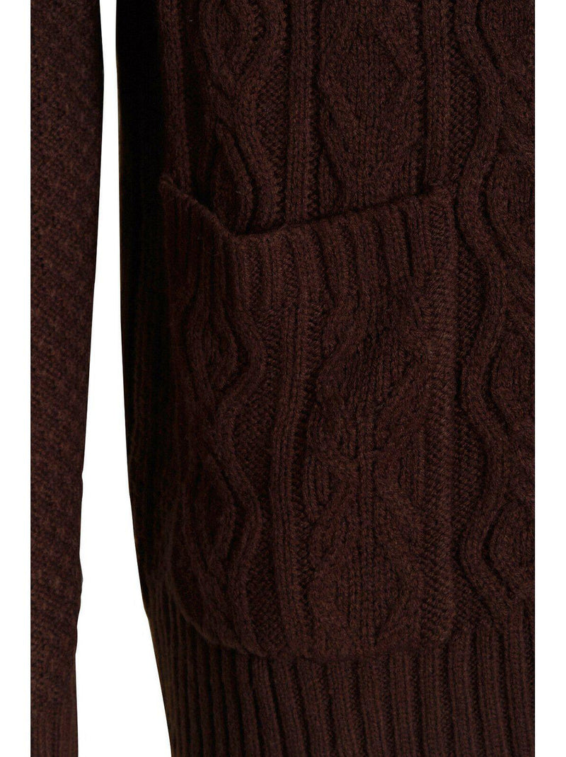 Cable Knit Weekend Cardigan Brown