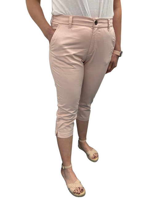 Chino Style Cropped 3/4 Trousers Pink