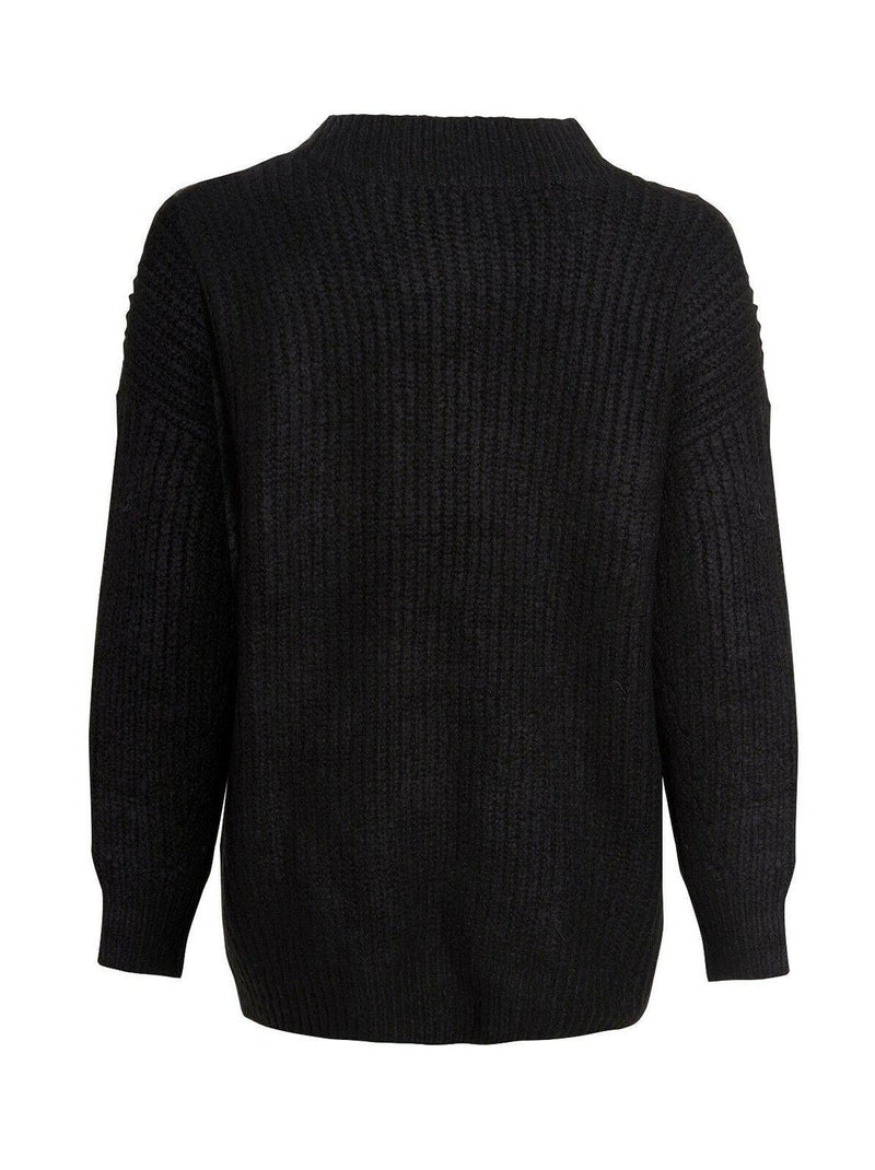 Chunky Knitted Open Cardigan Black