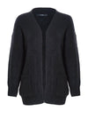 Chunky Knitted Open Cardigan Black