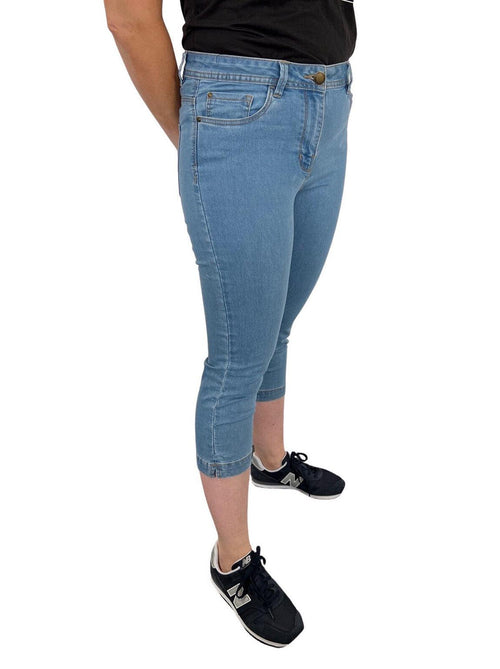 Cropped 3/4 Slim Fit Jeans Light Blue