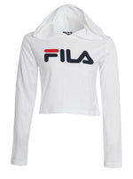 Cropped FILA Hooded T-Shirt White