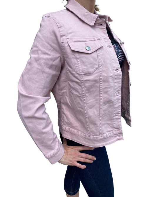 Denim Jacket with Elastane Stretch Pink