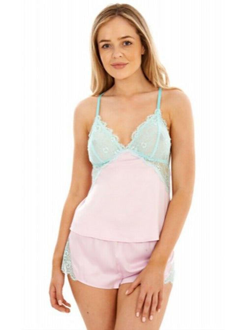 Ex Boux Avenue Pink Satin Cami Short Pyjamas