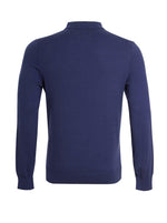 Ex Burton Long Sleeve Knitted Polo Airforce