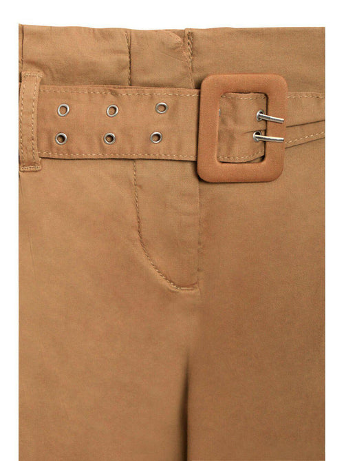 Ex C&A Belted Cotton Chinos Tan