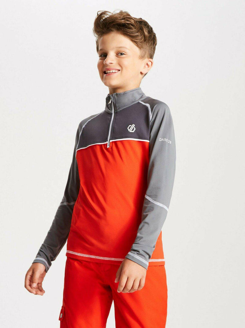 Ex Dare 2B Kids Mid-layer Gym Top Red Grey