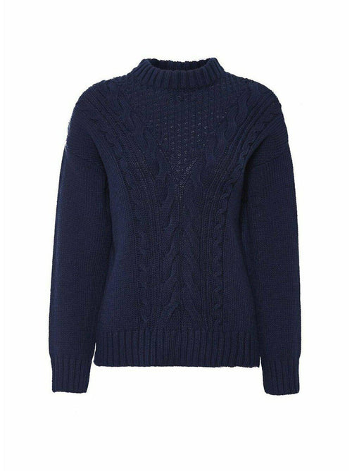 Ex Dorothy Perkins Cable Knit Ribbed Jumper Navy