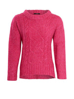 Ex High St Boxy Cable Knit Hot Pink Jumper
