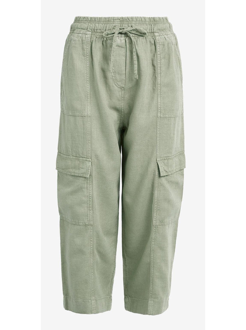 Ex High Street 3/4 Crop Combat Linen Trousers