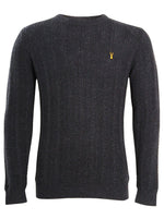 Ex High Street Charcoal Mens Cable Knit Jumper