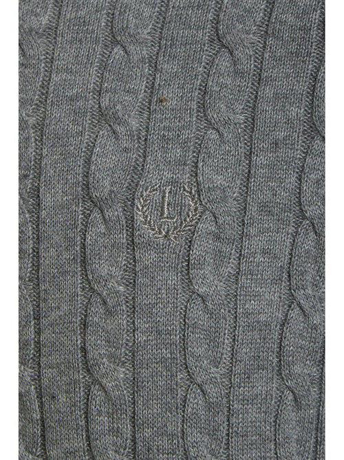 Ex Lincoln Fine Knit Cable Jumper Grey