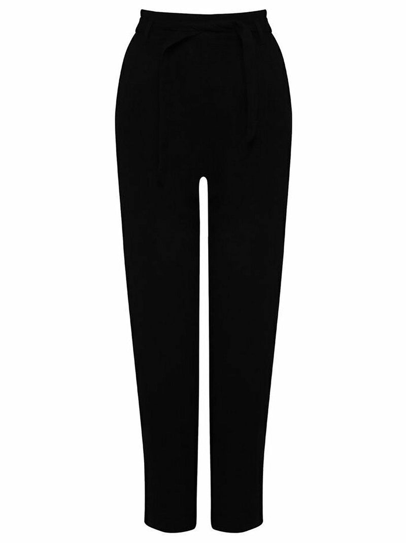 Ex M&Co Viscose Linen Trousers Black