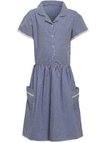 Ex M&S Girls Gingham School Dress Blue