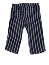 Ex M&S Striped Linen Trousers Black