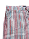 Ex M&S Striped Linen Trousers Pink