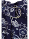 Ex Oasis Womens Viscose Navy Floral Trousers