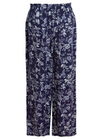 Ex Oasis Womens Viscose Navy Floral Trousers