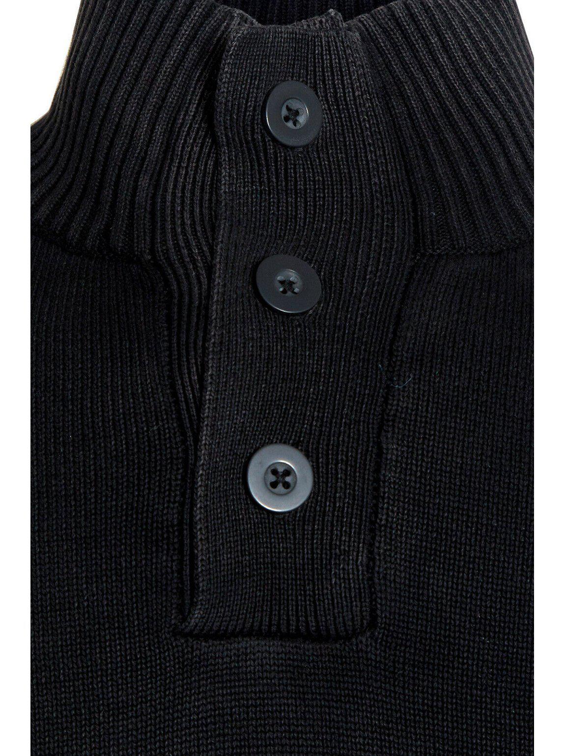 Funnel Neck Half Button Jumper Black – Afford The Style