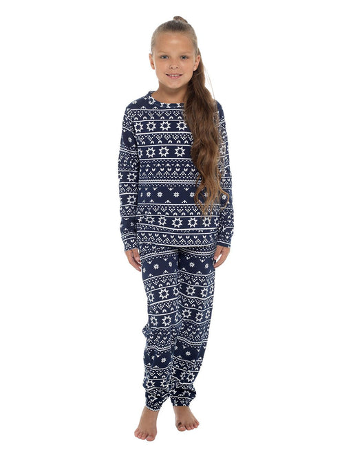 Girls Family Christmas Jersey Pyjamas