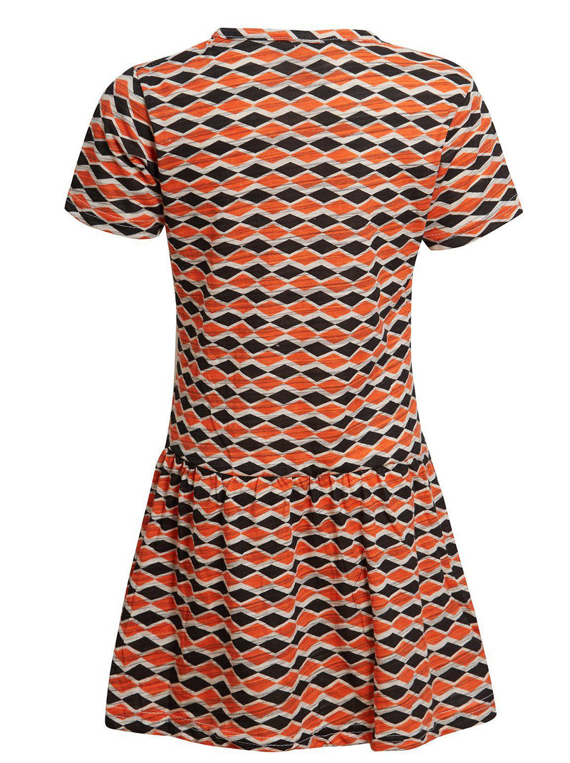 Girls Summer Jersey T-Shirt Dress Orange