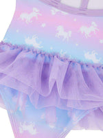 Girls Tutu Lilac Unicorn Swimsuit