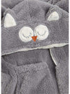 Grey Kids Cartoon Owl Dressing Gown