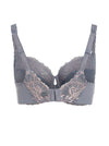 Grey and Pink Non Padded Balcony Bra