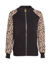 Knitted Leopard Zipped Loungewear Suit Black
