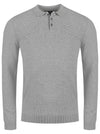 Knitted Long Sleeve Polo Shirt Grey
