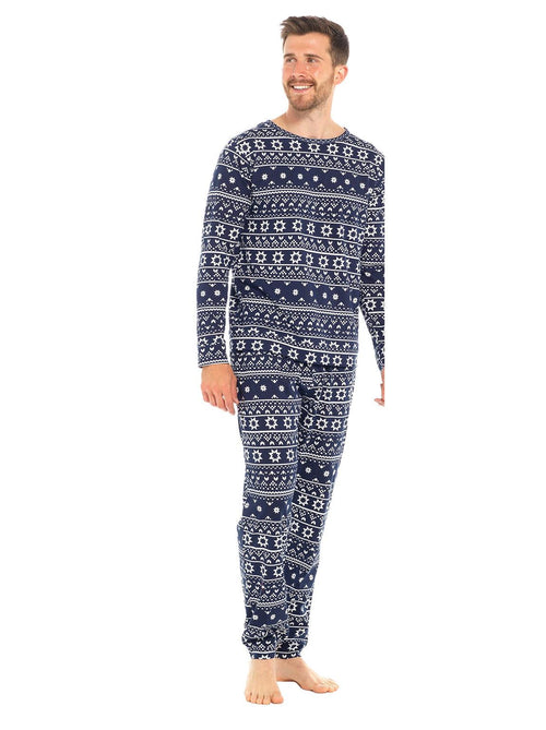 Mens Family Christmas Jersey Pyjamas