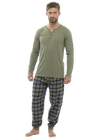 Mens Green Check Brushed Pyjama Set