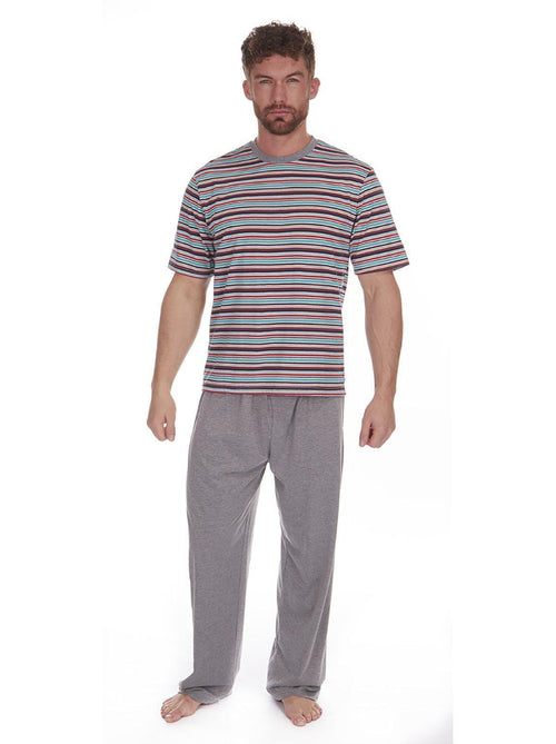 Mens Jersey Striped Tee Lounge Pyjamas