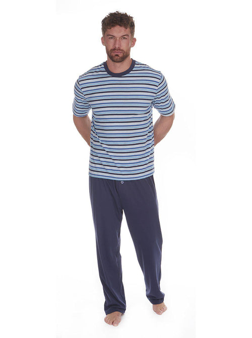 Mens Jersey Striped Tee Lounge Pyjamas
