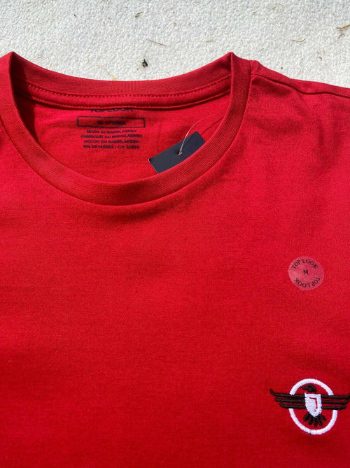 Mens Jersey Toplook Plain T-Shirt Red