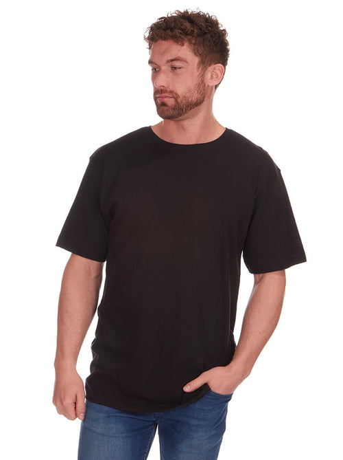 Mens Plain Plus Size T-Shirt Black