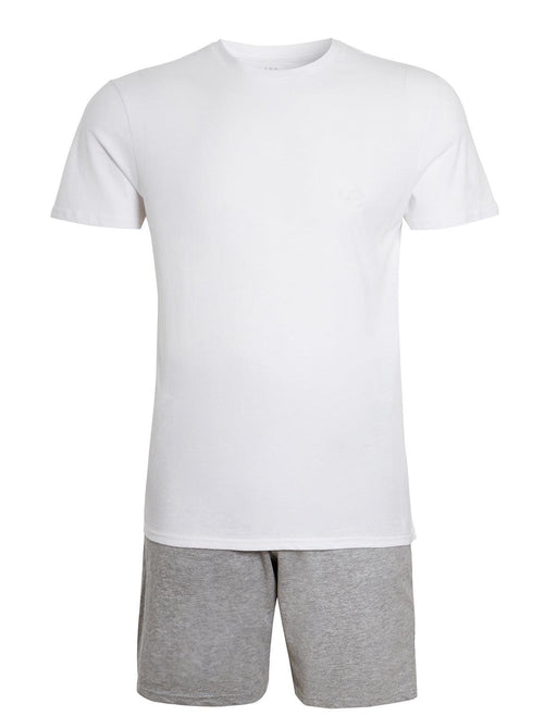 Mens Short Sleeve Jersey Pyjamas White