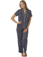 Navy Swirl Effect Short Sleeve Pyjama Set
