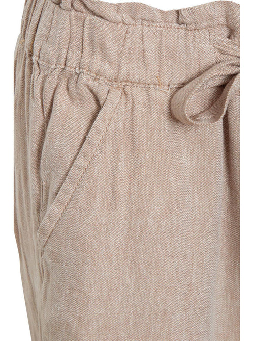 Paperbag Linen 3/4 Cropped Trousers