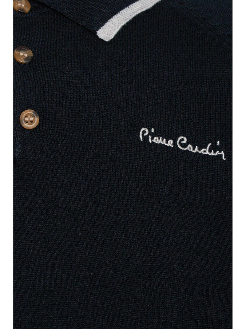 Pierre Cardin Long Sleeve Acrylic Polo Black